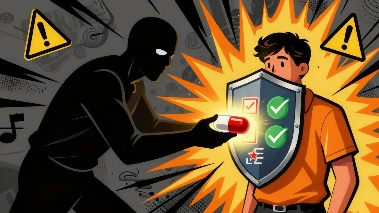 Shield protecting user from fake medication scam